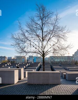 Berlin; the holocaust memorial with its 2700 stelae at potsdamer platz Stock Photo