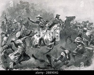 BATTLE OF OMDURMAN 2 September 1898. The charge of the 21st Lancers. Stock Photo