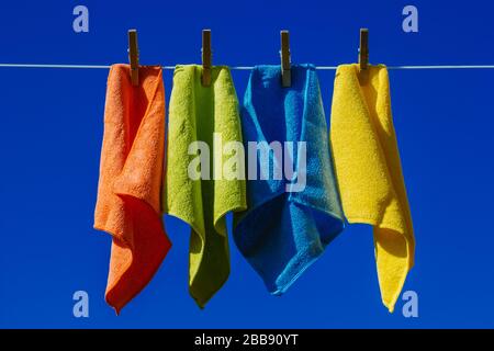 Colourful drying Laundry Stock Photo