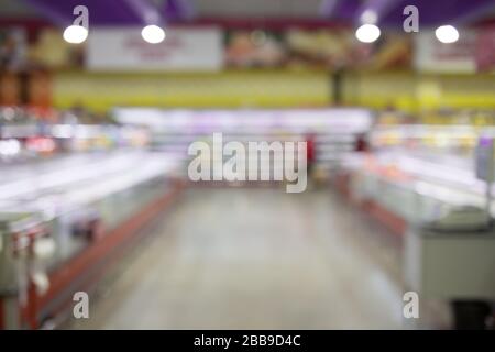 Abstract blur supermarket and retail store in shopping mall for soft background. Stock Photo