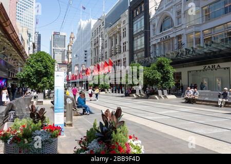 Bourke Street, City Central, Melbourne, Victoria, Australia Stock Photo