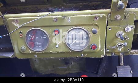 Landrover  series 2 instrument panel Stock Photo