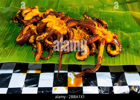Octopus for sale in a Thai market Stock Photo