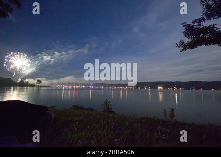 Atwood Lake, Ohio Fireworks Stock Photo - Alamy