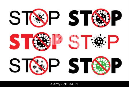Stop coronavirus. Coronavirus outbreak vector illustratin. Pandemic medical concept with dangerous cells. Stock Vector