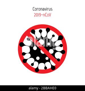Stop coronavirus. Coronavirus outbreak vector illustratin. Pandemic medical concept with dangerous cells. Stock Vector