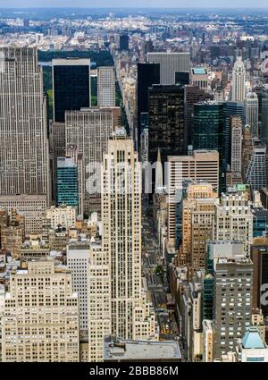 View from the Empire State Building of Central Park, New York, NY USA Stock Photo