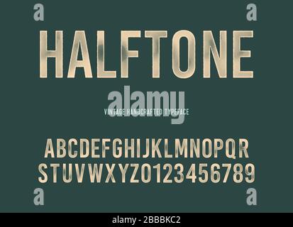 vintage handcrafted typeface with halftone effect. retro font. grunge letters. vector illustration Stock Vector