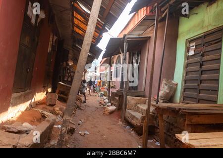 Ikpoba Hill Market in Benin City, Edo State, Nigeria, West Africa. Stock Photo