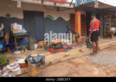 Ikpoba Hill Market in Benin City, Edo State, Nigeria, West Africa. Stock Photo