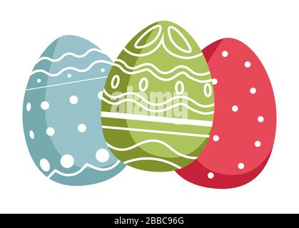 Easter eggs decorated with ornaments and paints vector Stock Vector