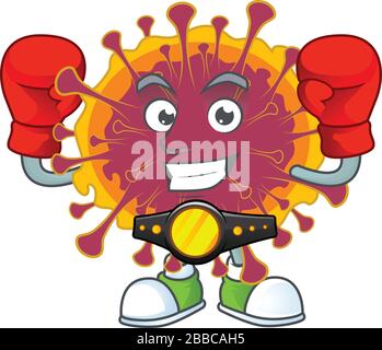 A sporty boxing of spreading coronavirus mascot design style Stock Vector