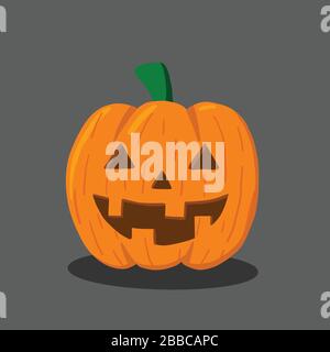 Hand drawn pumpkin icon, for Halloween design Stock Vector
