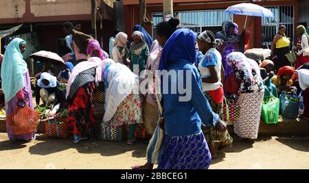 The vibrant market in Jimma, Ethiopia. Stock Photo