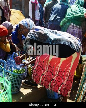 The vibrant market in Jimma, Ethiopia. Stock Photo