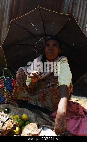 The vibrant market in Jimma, Ethiopia. Stock Photo