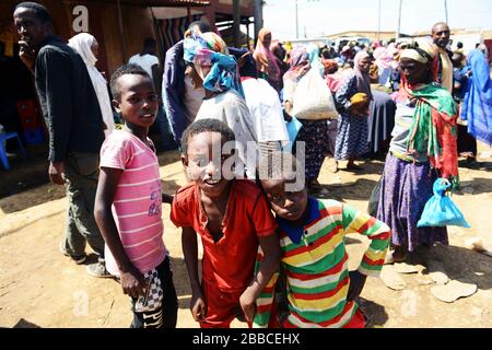 The vibrant market in Jimma, Ethiopia. Stock Photo