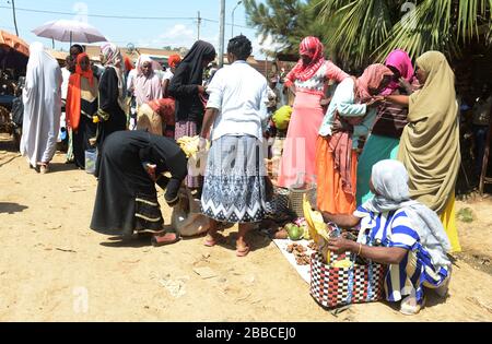 The vibrant market in Jimma, Ethiopia. Stock Photo