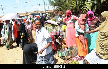 The vibrant market in Jimma, Ethiopia. Stock Photo