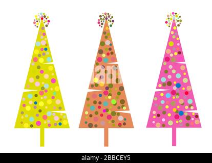 Three Abstract Christmas Trees Stock Vector