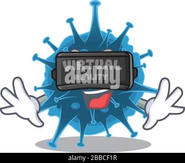 A picture of moordecovirus character with Virtual reality headset Stock Vector