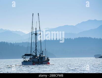 Fishboat at Haida Gwaii, Formerly known as Queen Charlotte Islands, British Columbia, Canada Stock Photo