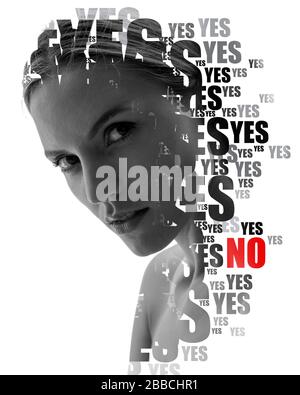 A portrait combined with a digital illustration Stock Photo
