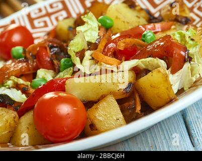 Ethiopian Vegetable Tibs, Ethiopian dish consisting of spicy Stock Photo