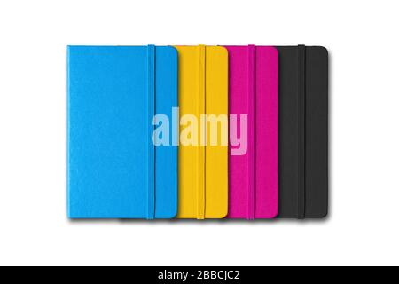 CMYK closed notebooks set isolated on white Stock Photo