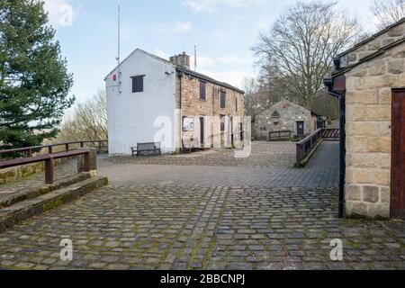 The White House, a visitor centre and cafe on the slopes of the Chevin in Otley Chevin Forest Park Stock Photo