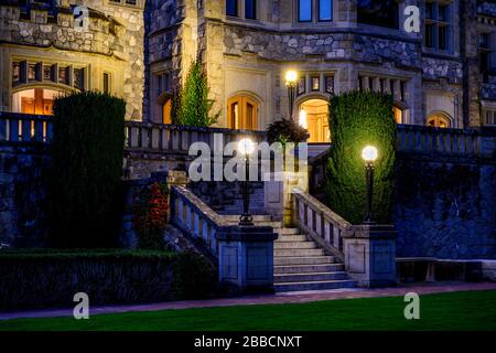 Hatley Castle, Royal Road University, Victoria, BC, Canada Stock Photo