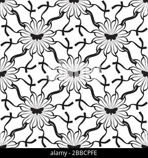 seamless pattern abstract mole flower ornament on white background. Vector image Stock Vector