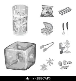 Isolated object of square and purity logo. Collection of square and frozen stock symbol for web. Stock Vector
