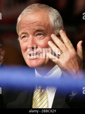 Boxing promoter Barry Hearn pictured ringside at Goresbrook Leisure Centre, Dagenham, promoted by Matchroom Sport Stock Photo