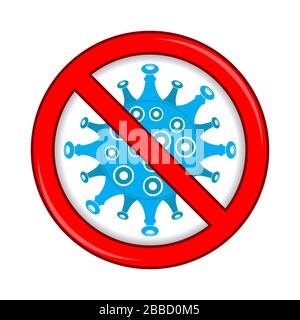 Stop Pandemic Novel Coronavirus Icon Isolated on White Background Stock Vector