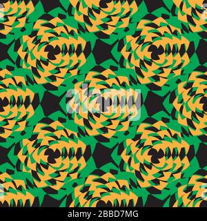 Seamless pattern abstract geometric ornament on black background. Vector image Stock Vector