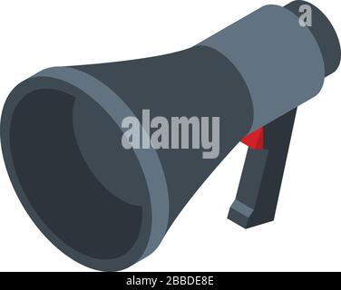 Police megaphone icon, isometric style Stock Vector