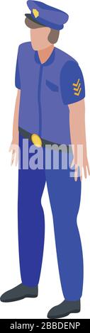 Police patrolman icon, isometric style Stock Vector