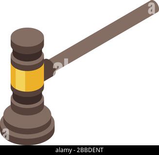Judge gavel icon, isometric style Stock Vector