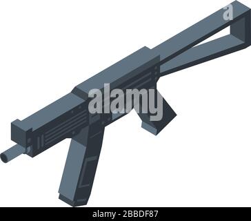 Police assault rifle icon, isometric style Stock Vector