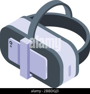 Smartphone vr goggles icon, isometric style Stock Vector
