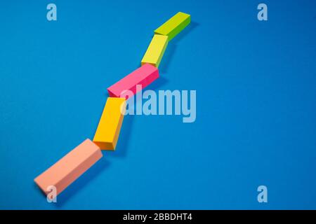 color stickers for notes on a colored background Stock Photo