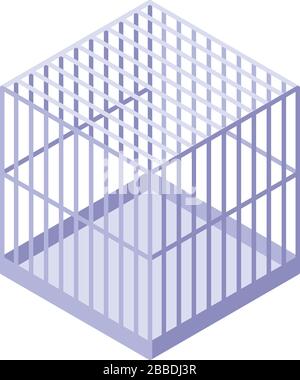 Parrot cage icon, isometric style Stock Vector