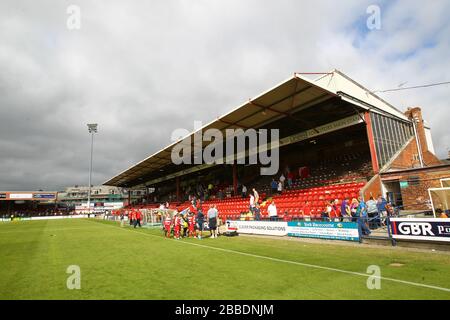 General view of Bootham Crescent football ground in York Stock Photo