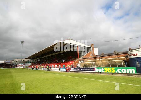 General view of Bootham Crescent football ground in York Stock Photo