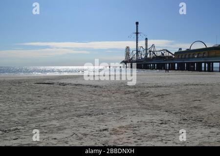 Pier in Galveston Island, Texas Stock Photo