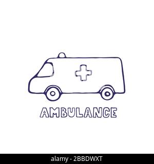 Medical hand drawn icon isolated on white background. Medicine simple cartoon symbol. Vector illustration. Stock Vector