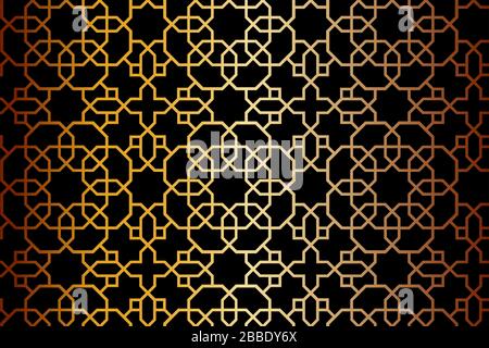 Black and gold vector pattern, background, texture, wrapping. Stock Vector