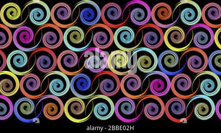 Background from spirals made using different bright gradients. Stock Vector