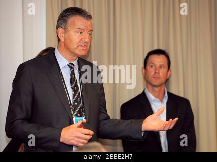 Surrey Chairman Richard Thompson during a talk to members of the Ryman Surrey Championship Stock Photo